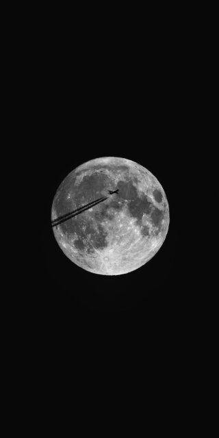 Jetplane flying through the moon wallpaper HD
