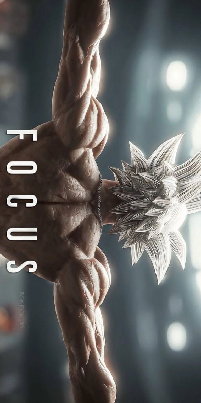 Download this high-resolution Goku wallpaper for your iPhone, showcasing intense muscle definition and a striking silver chain. This 4K wallpaper features a unique, spiky, white hairstyle in sharp focus.