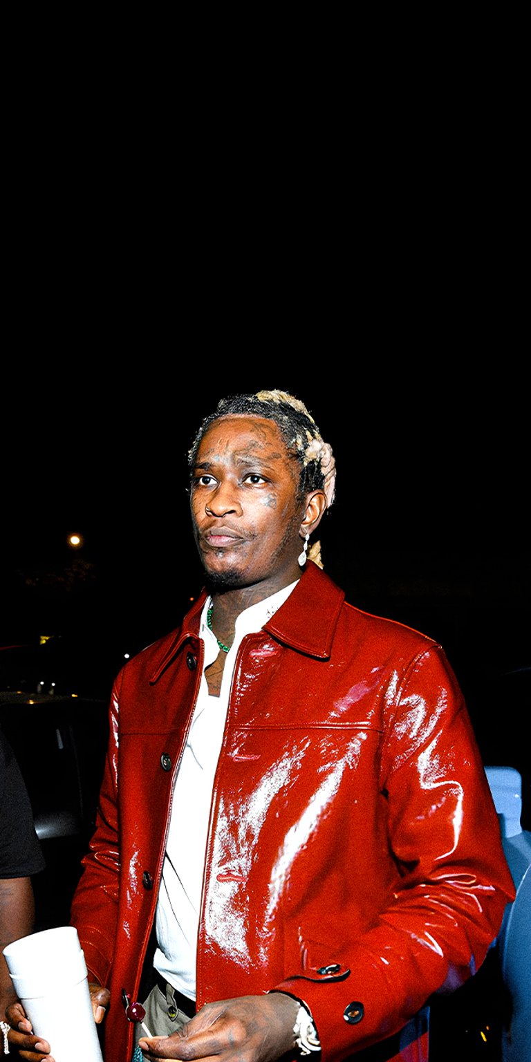 Young Thug wearing red leather jacket wallpapers