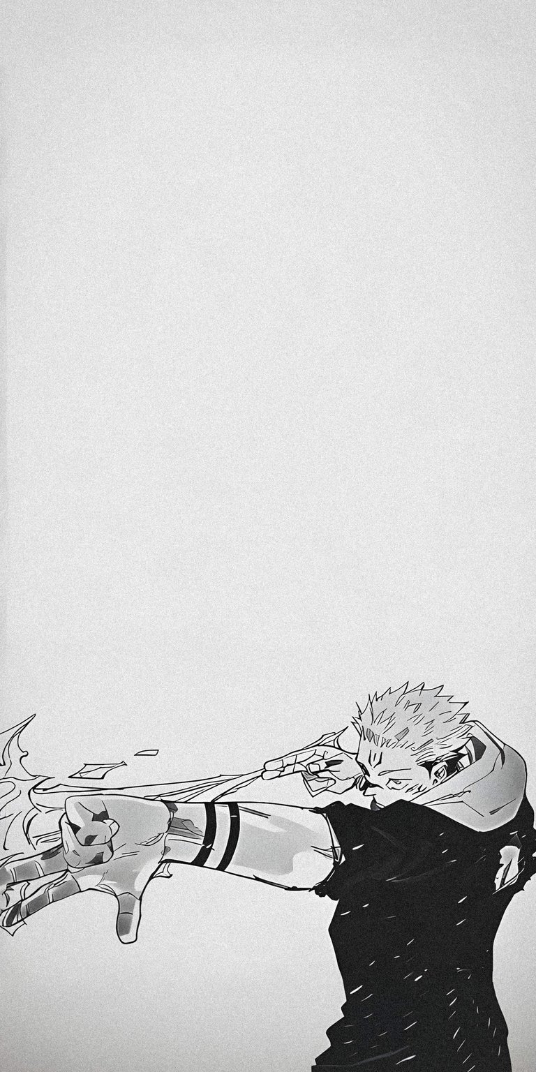 Download this striking Yuji Itadori 4K wallpaper for your iPhone, featuring the manga character in a dark shirt with a stylized arm cannon. This unique wallpaper is sure to make your phone stand out.