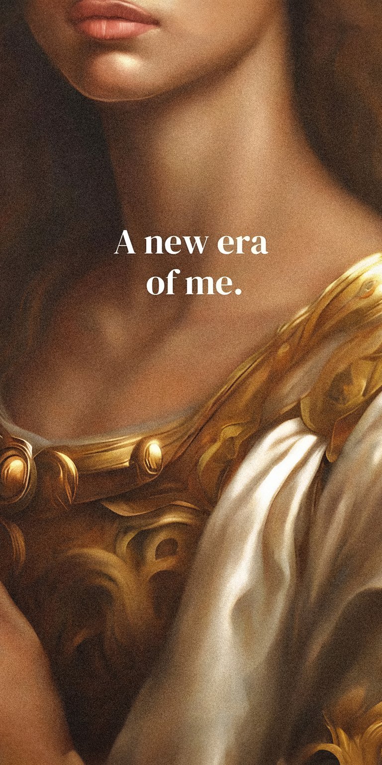A new era of me with gold portrait girl in the background wallpaper