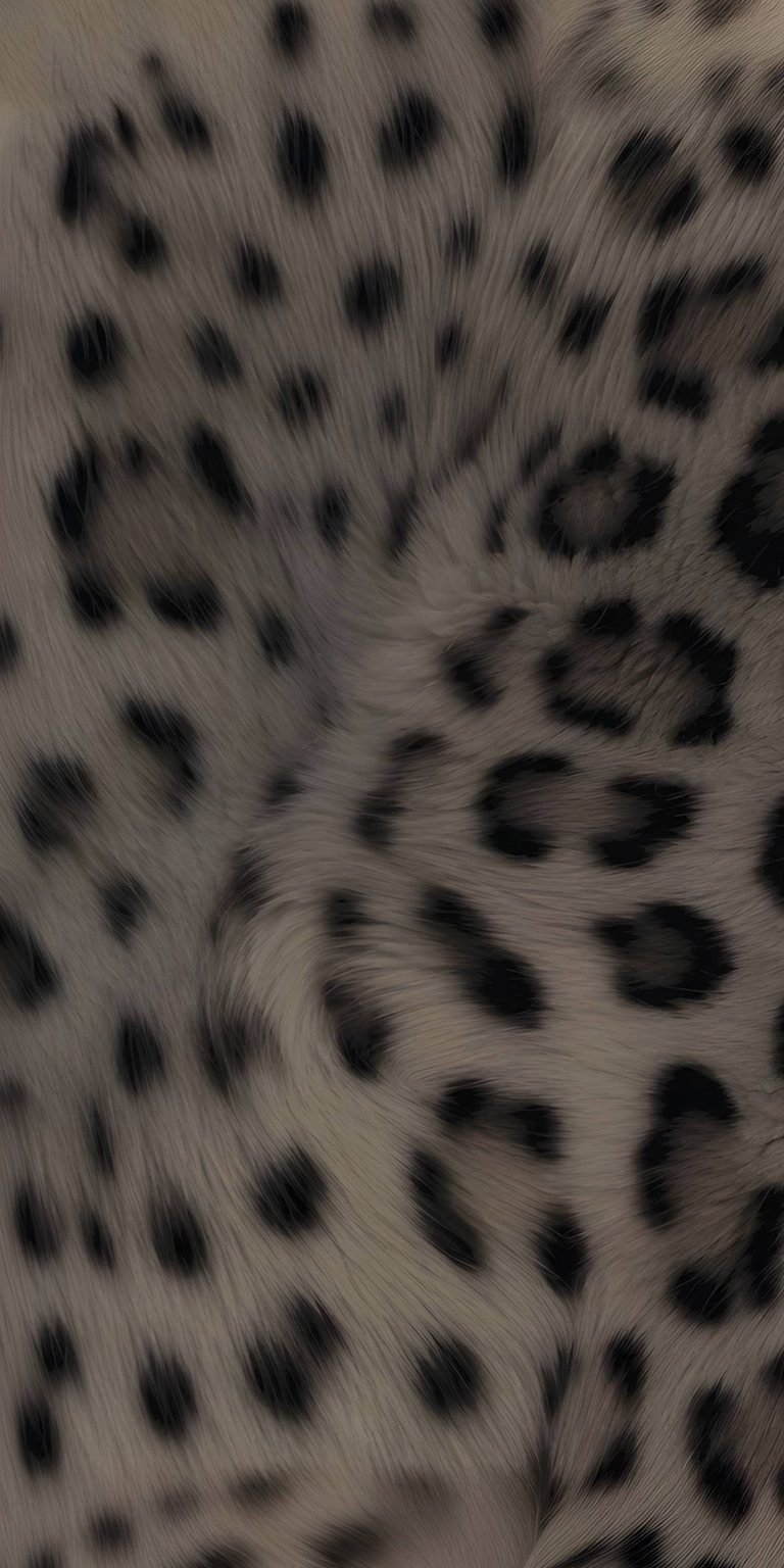 Adorn your iPhone with this snow leopard wallpaper in stunning 4K, showcasing a pattern of black spots and beige fur. This intricate wallpaper captures the texture and depth of animal print.