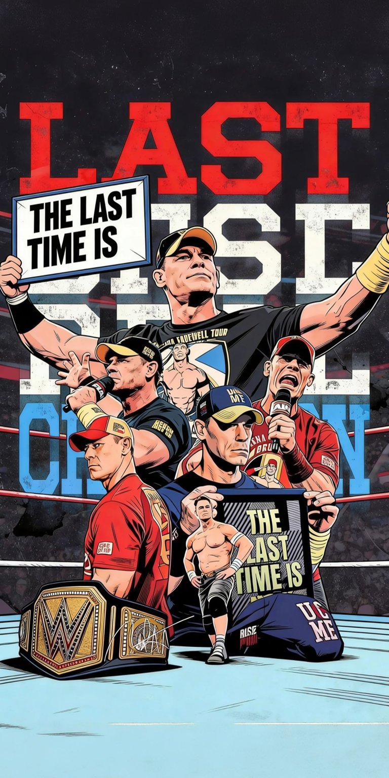 An action-packed, group illustration depicting John Cena battling the formidable WWE faction, The Nexus. The dramatic composition captures the intensity of the famous rivalry, with the 'The Last Time Is Now' theme emphasized. This wallpaper is perfect for fans of classic WWE storylines and team wrestling action.