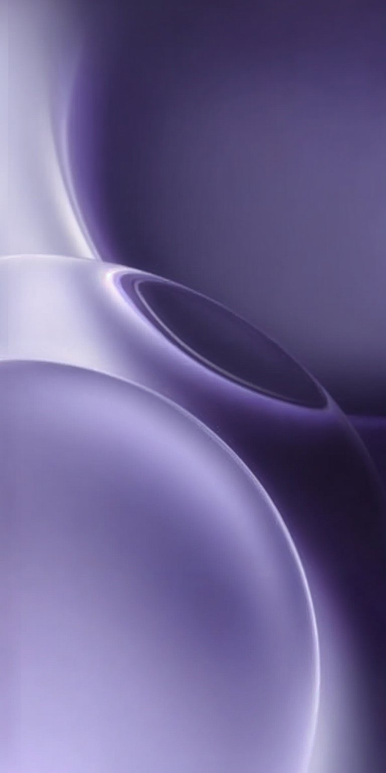 Elevate your iPhone with this purple shape 4K wallpaper. Featuring smooth, curved textures and a glowing date and time, this wallpaper adds a touch of modern elegance.