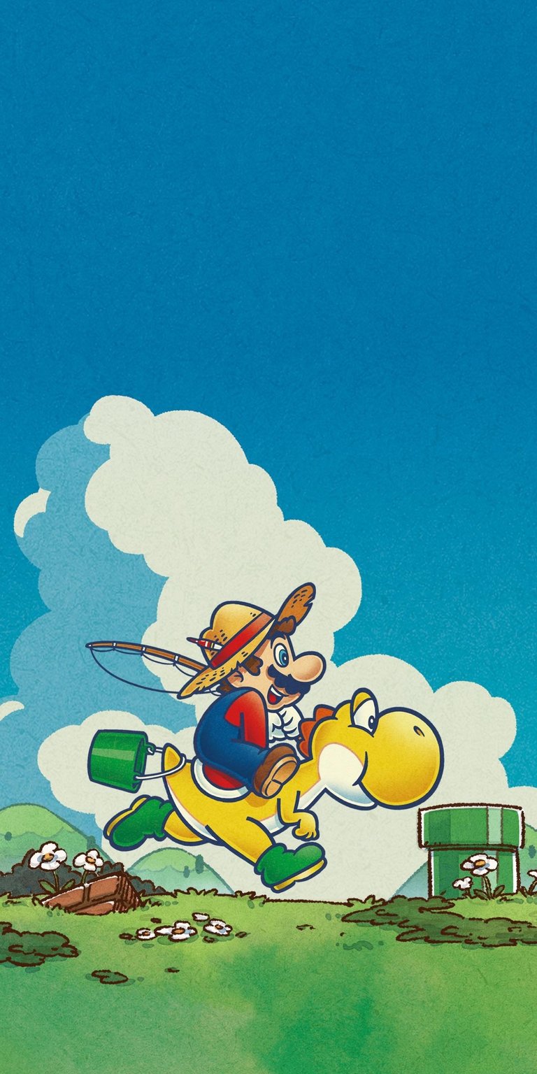 Mario riding a turtle wallpaper iPhone HD