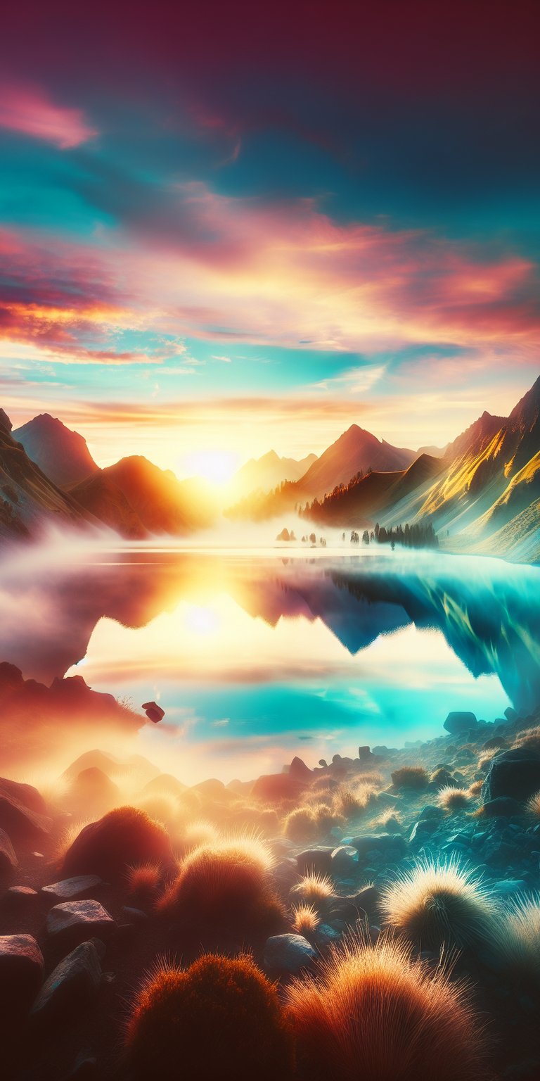 Relaxing scenery and a calm lake wallpaper