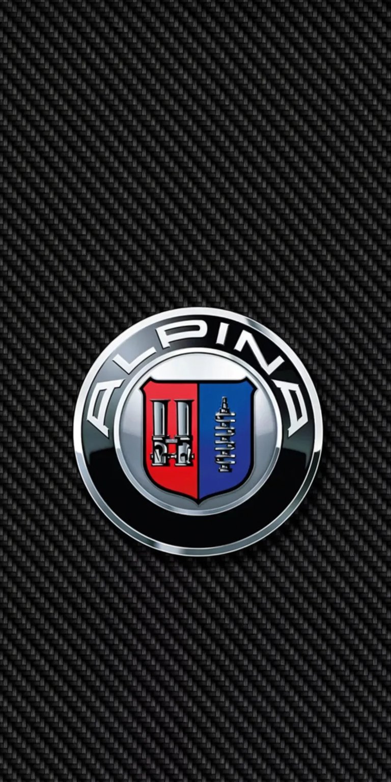 Alpina logo carbon fiber iPhone wallpaper 4K