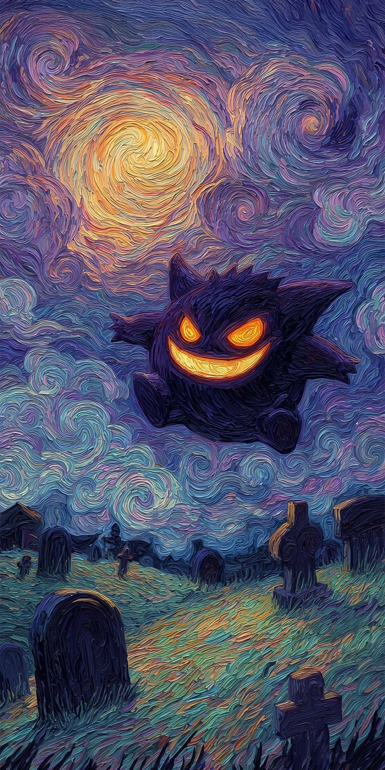 Pokemon Gengar art wallpaper iOS 4K
