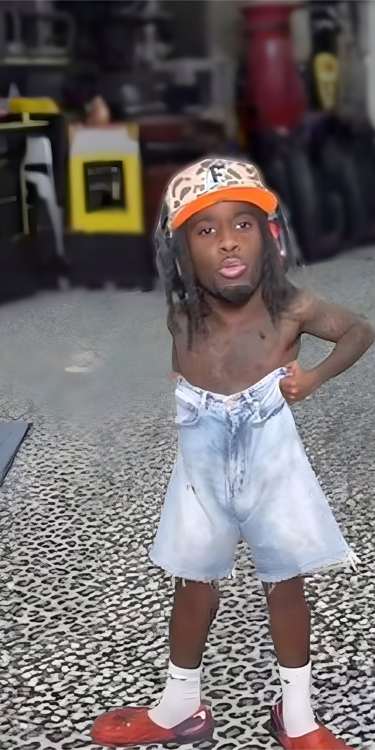 man stand wear baseball hat shirtless shoe short kai cenat streamer twitch