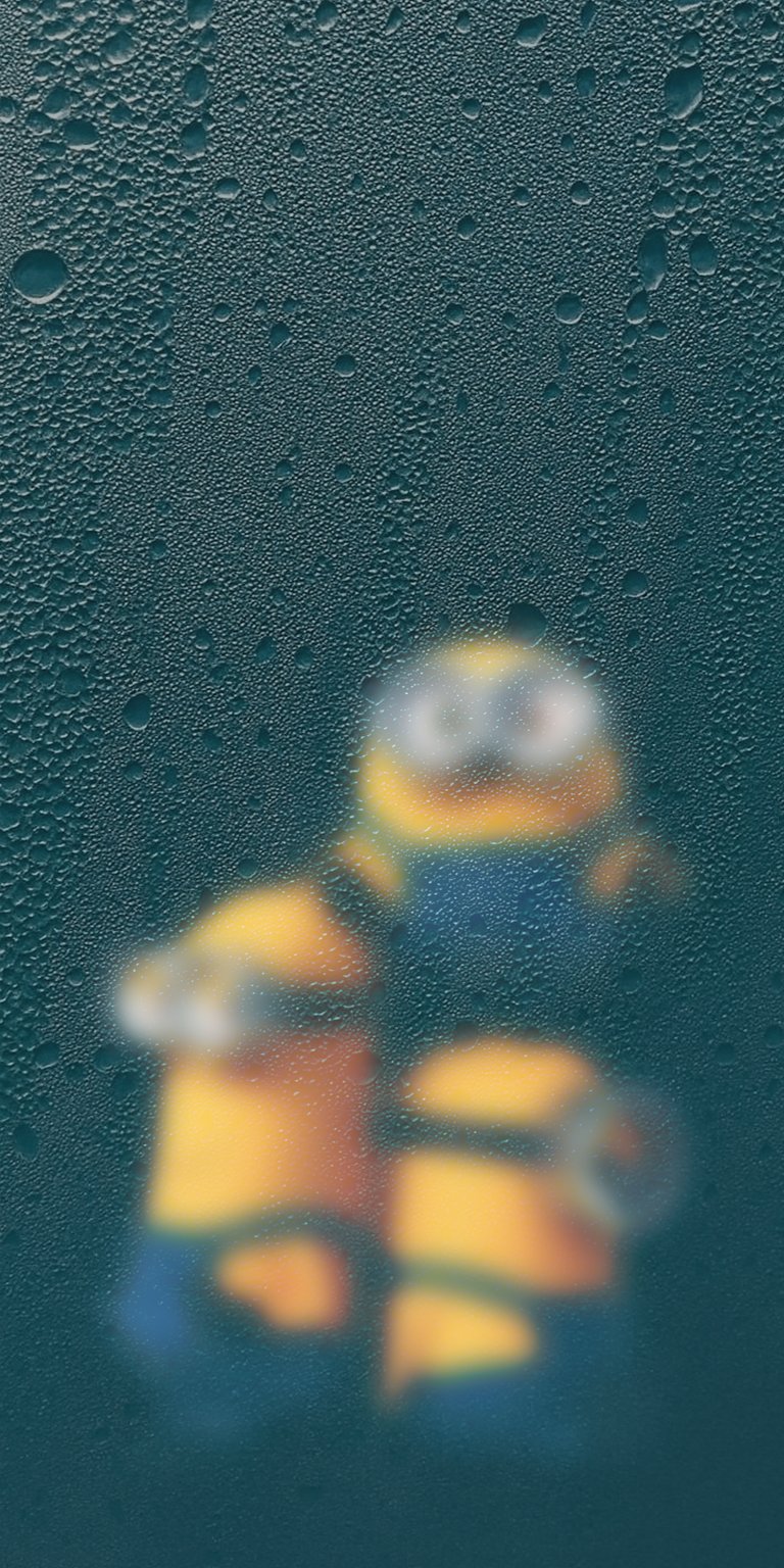 Minions behind mist glass iPhone wallpaper HD