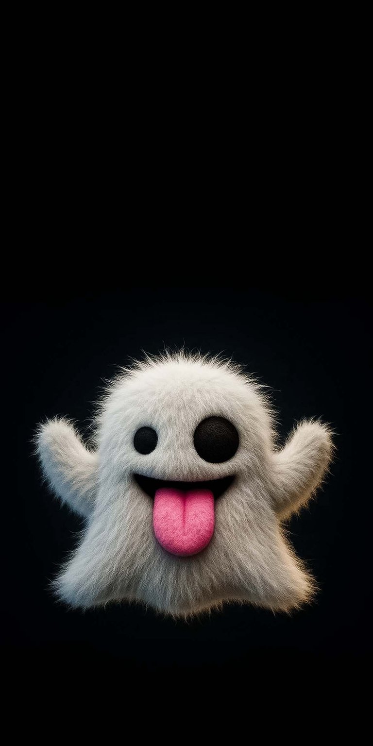 Cute furry emoji ghost wallpaper iPhone HD