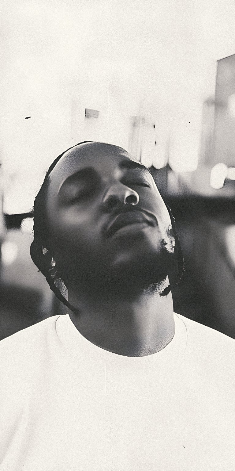 Kendrick taking a nap black and white wallpaper