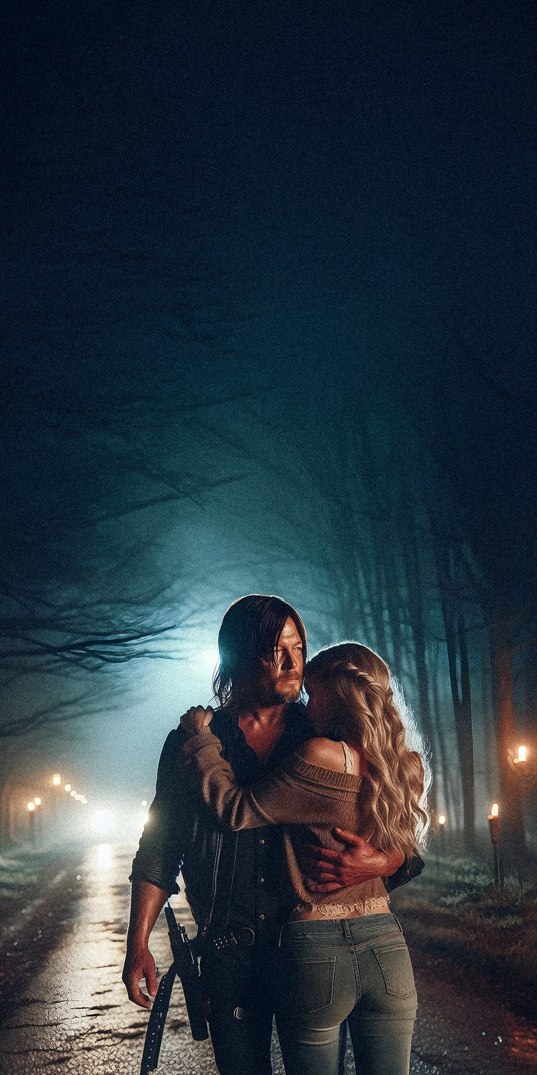 Daryl Dixon hugging Beth wallpaper