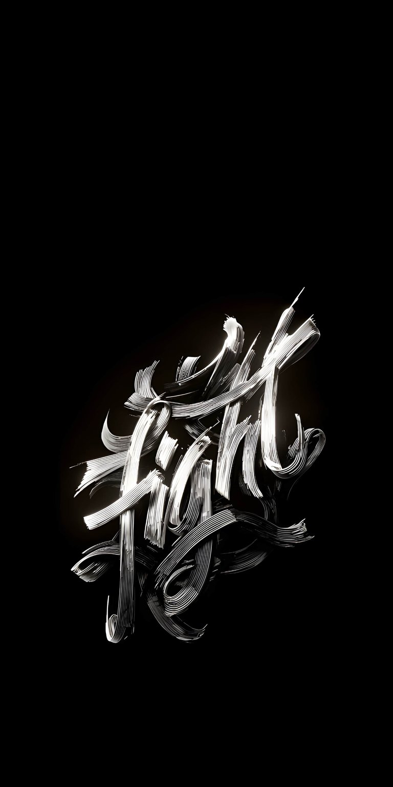 Stylized "Fight" text wallpaper featuring sharp, liquid-metal typography. A powerful motivational wallpaper designed to stand out on your iPhone home screen.