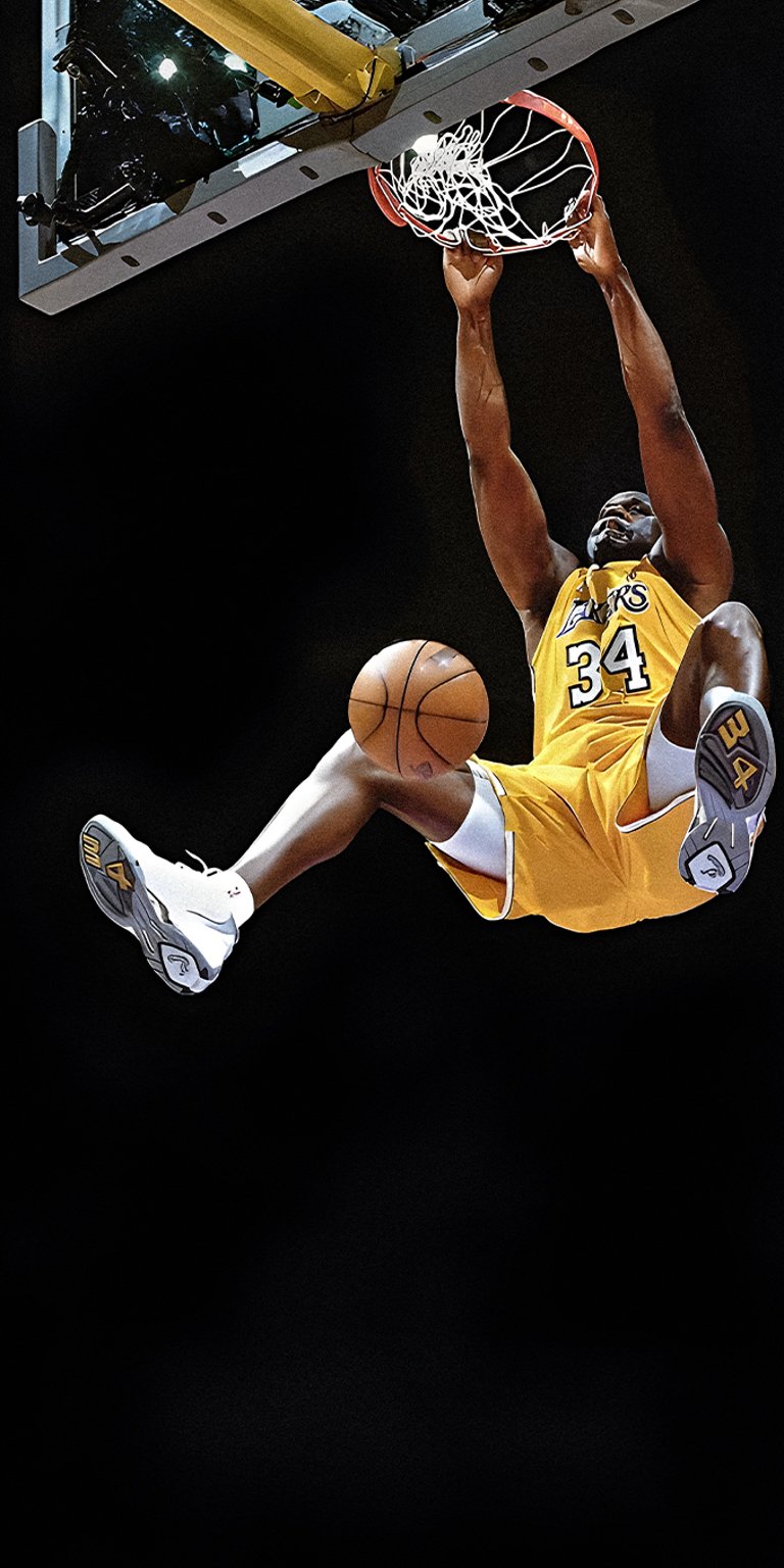 Shaquille O'Neal dunk iPhone wallpaper 4k