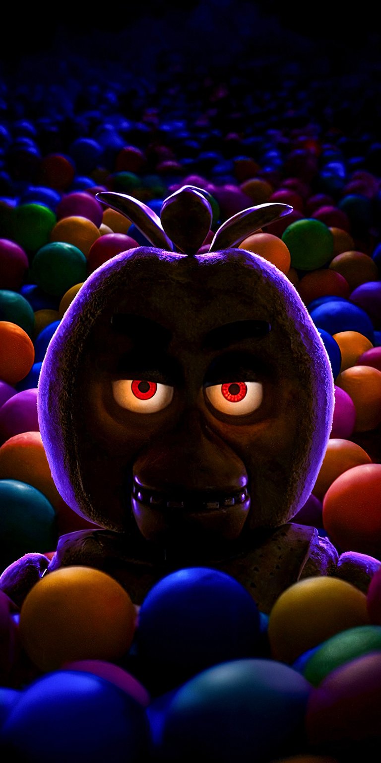 This iPhone wallpaper character shown in the image is Chica the Chicken