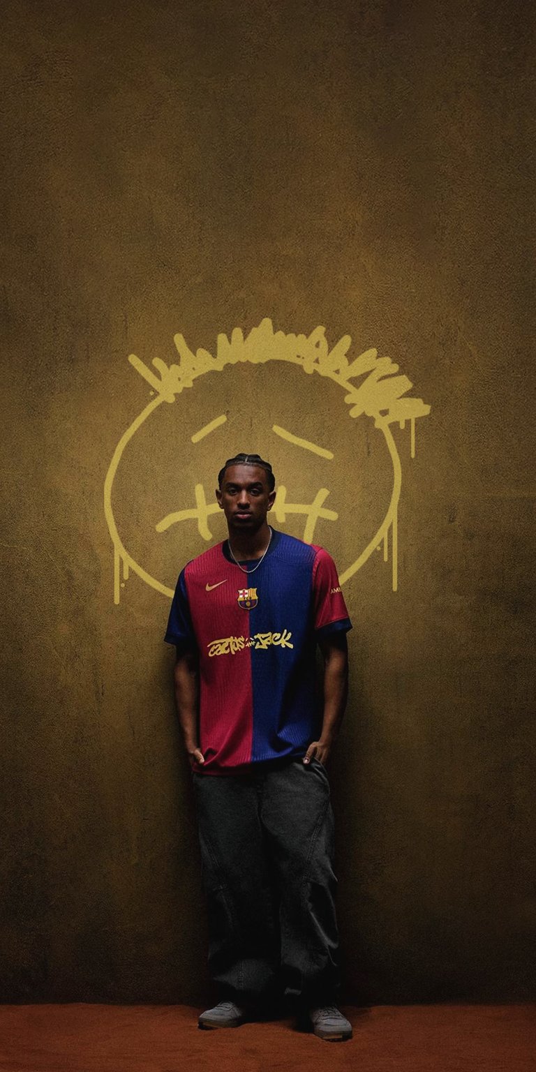 Barcelona and Travis Scott collab matching wallpapers for iPhone 4k