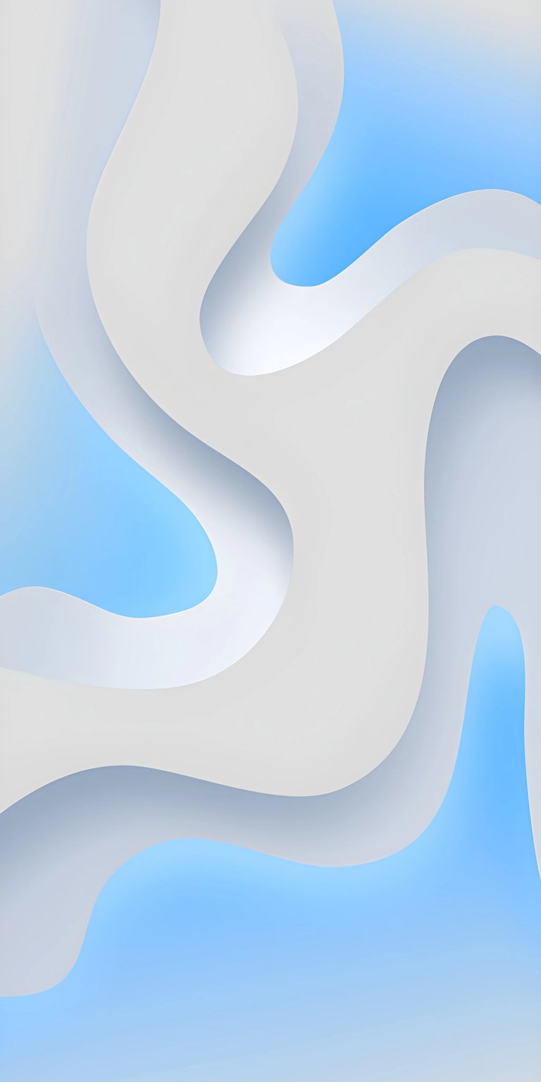 Elevate your iPhone with this stunning 4K abstract wallpaper, featuring flowing white waves against a serene blue backdrop. The design boasts gentle shadows and a smooth, layered effect that adds depth to your screen.