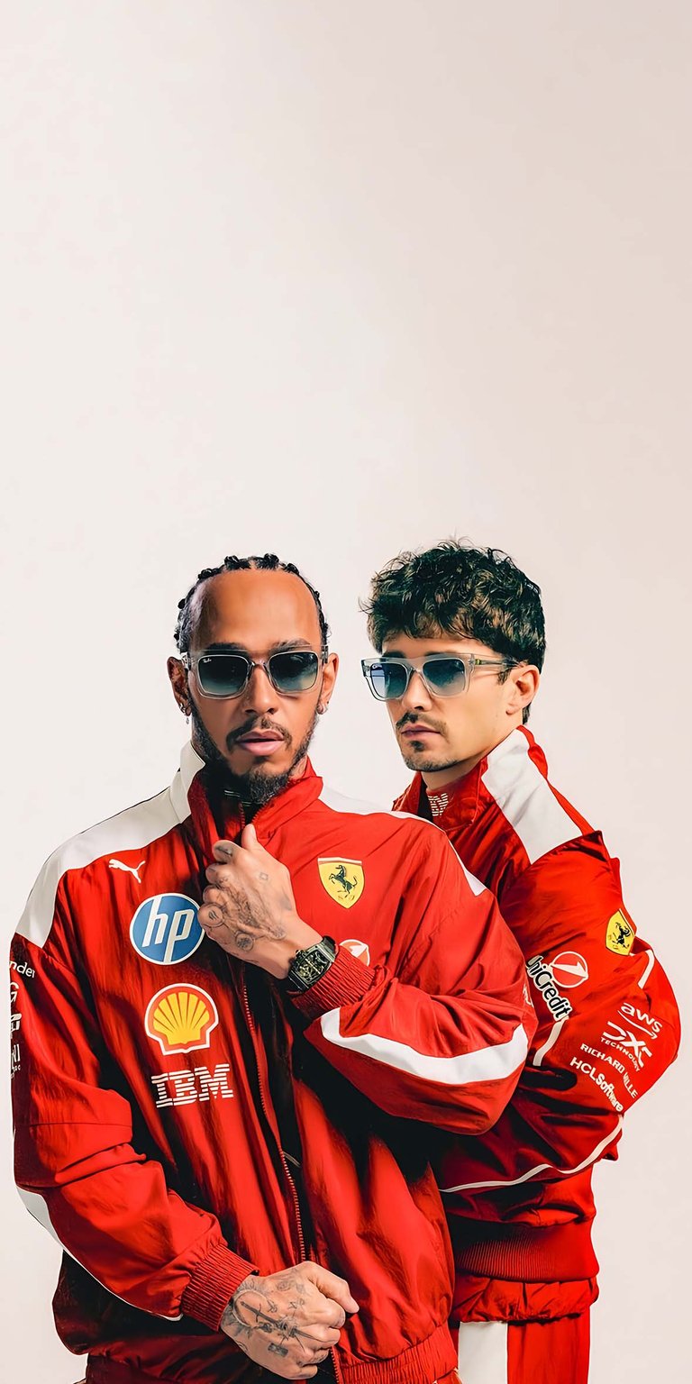 Lewis Hamilton and Charles Leclerc Ferrari F1 Racing wallpaper iPhone