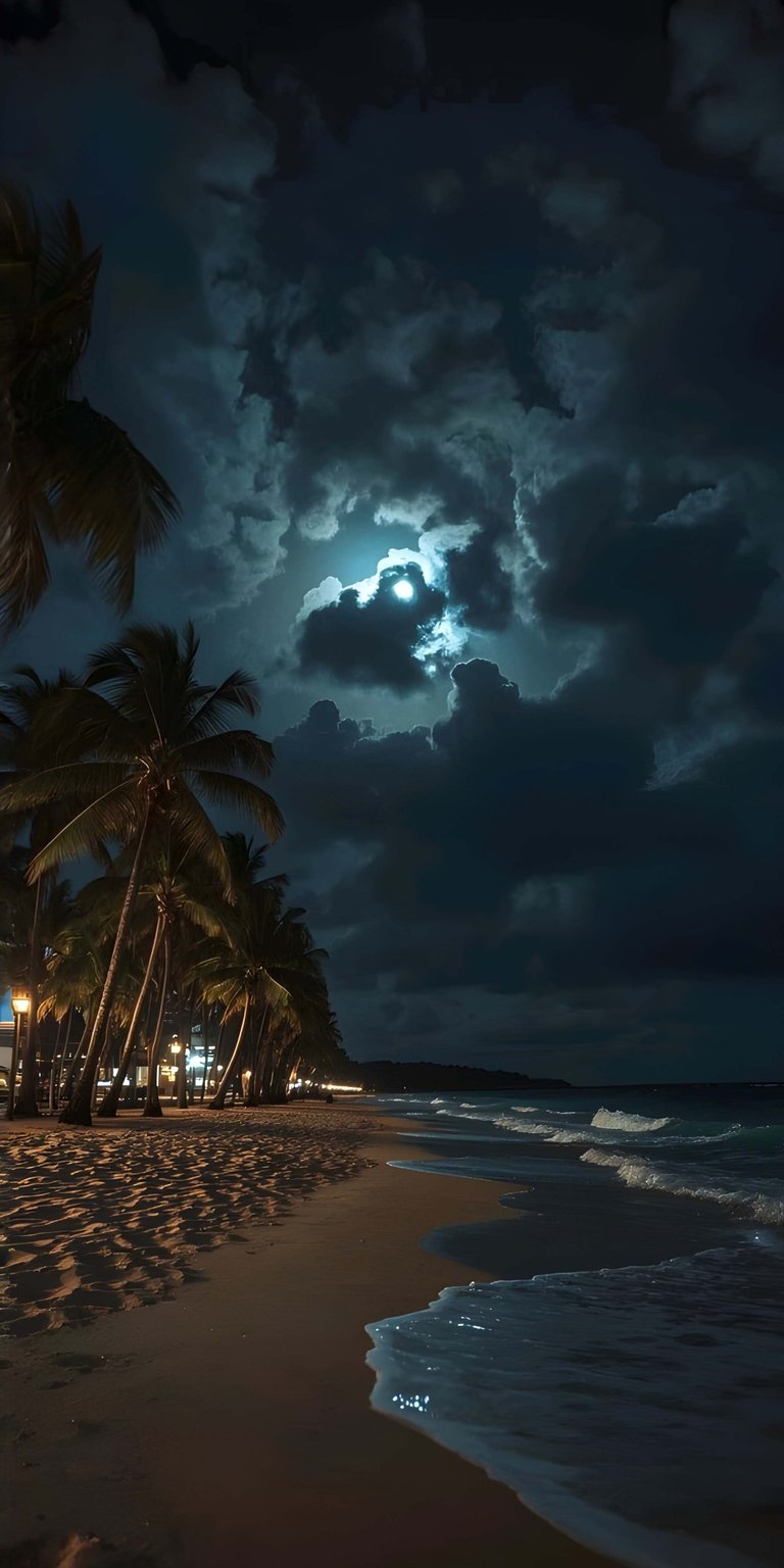 This 3D wallpaper brings a glowing moon and starry night sky to your iPhone screen overlooking a peaceful beach shore. Set this mobile wallpaper to enjoy a high-depth spatial view of the ocean at night.