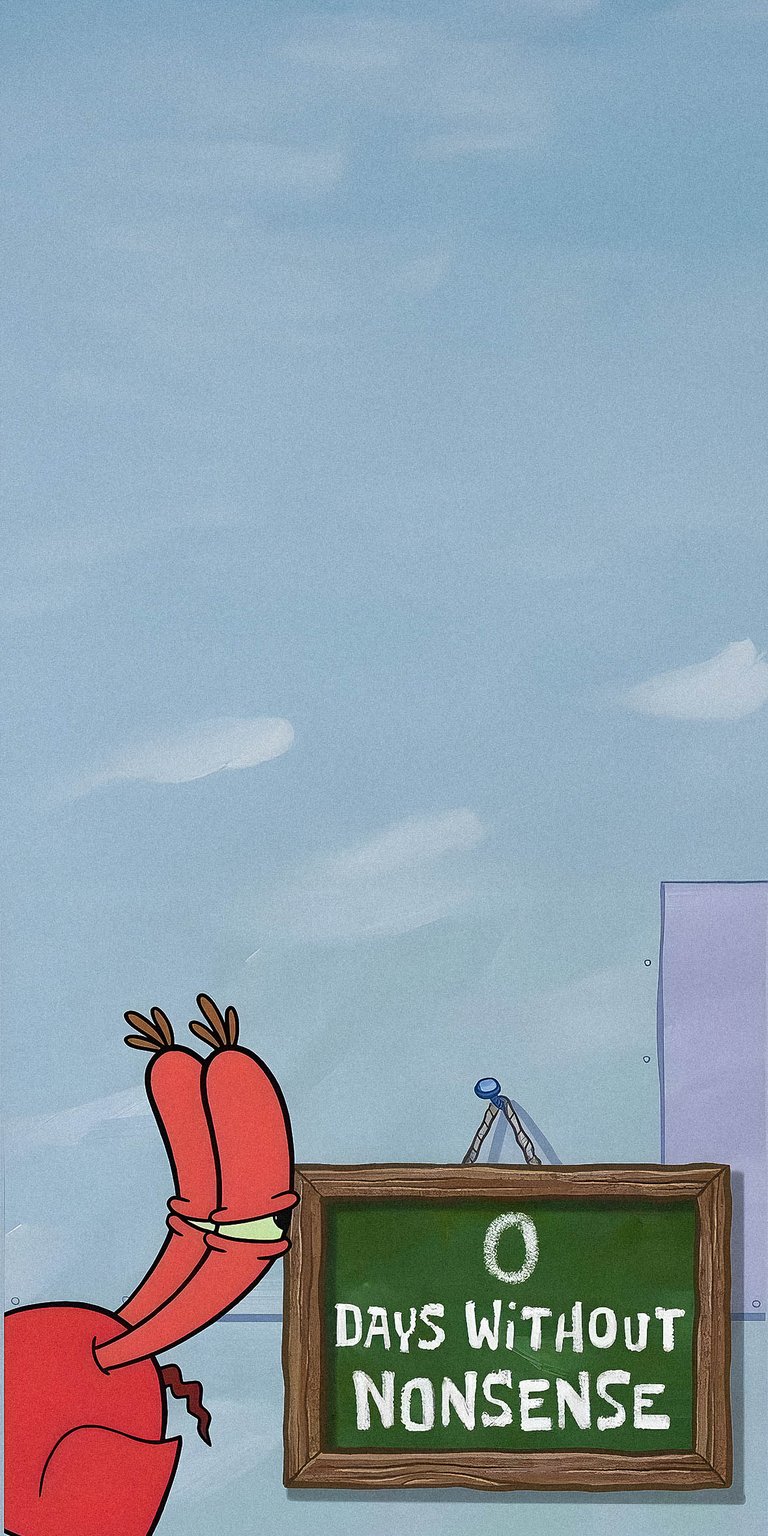 Mr. Krabs Meme reading a signage carefully wallpaper