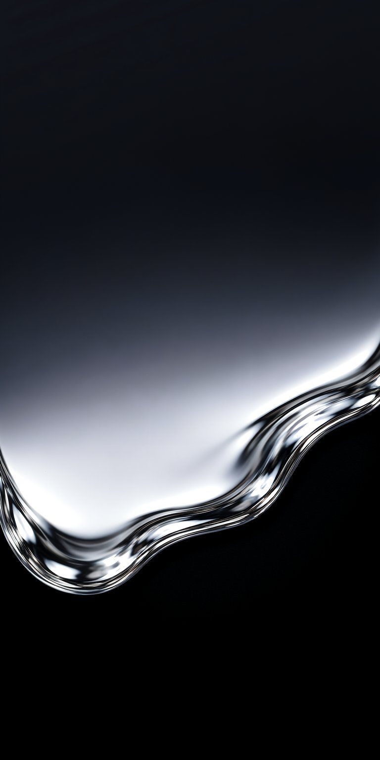 Experience the sleek depth of this liquid chrome fluid 4K wallpaper designed specifically to enhance your iPhone screen. This premium OLED wallpaper features high-contrast silver metallic waves flowing against a deep black void for a modern, sophisticated look.