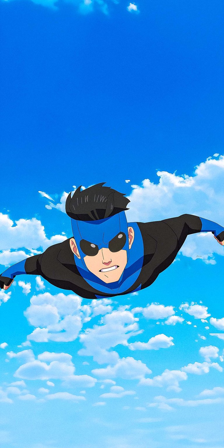 Invincible Blue Suit Wallpaper for iPhone