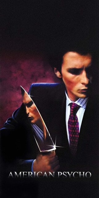 Patrick Bateman poster holding a knife wallpaper 4k