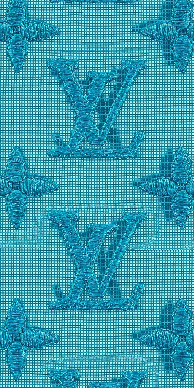 Louis Vuitton blue design wallpaper for iOS