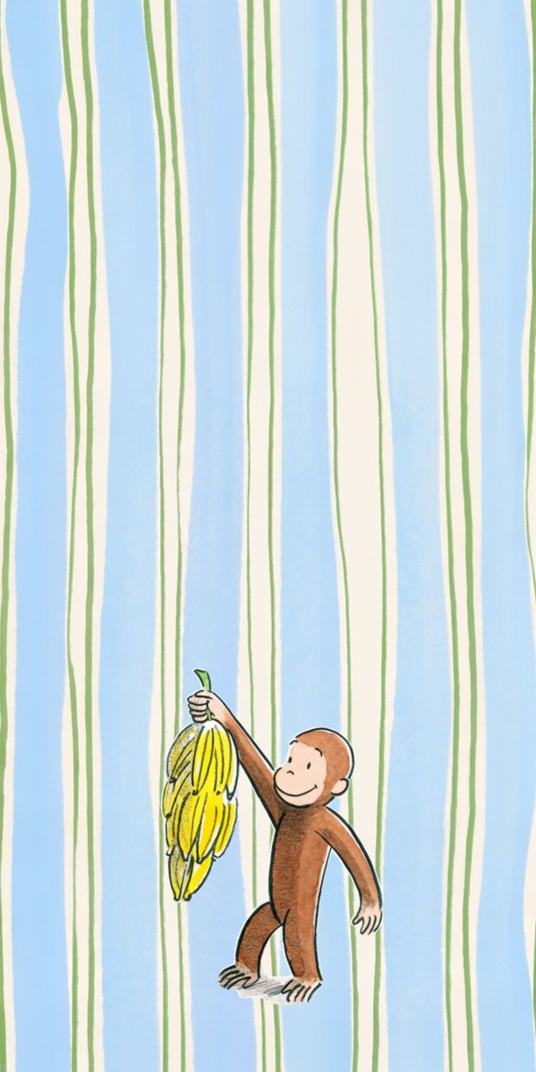 Curious George c holding a banana wallpaper iPhone
