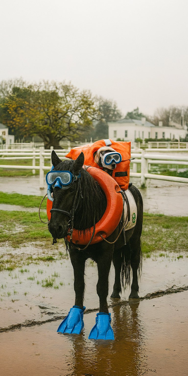 Horse in scuba gear meme wallpaper iPhone 4K