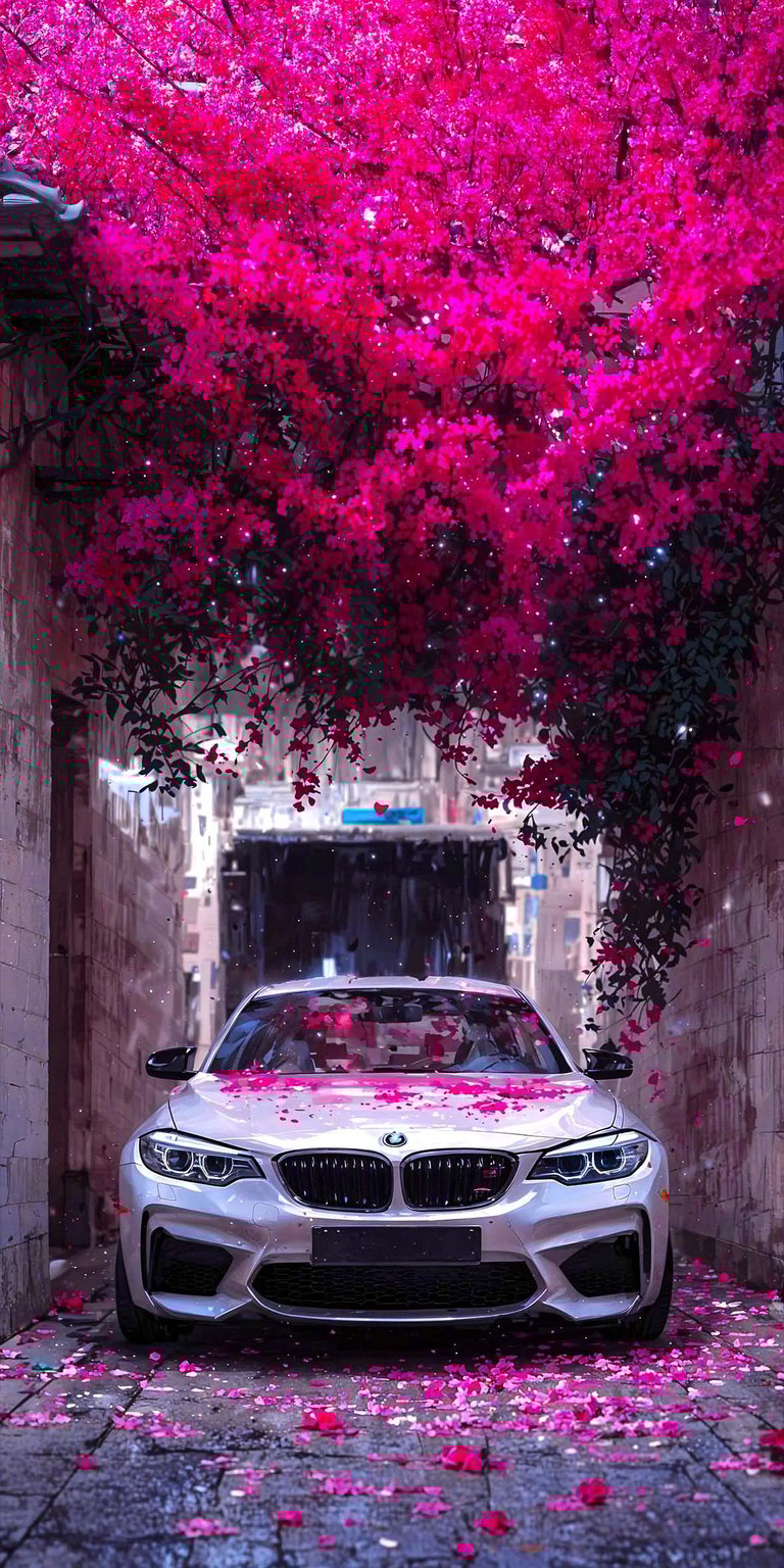 M4 in flowers wallpaper for iPhone