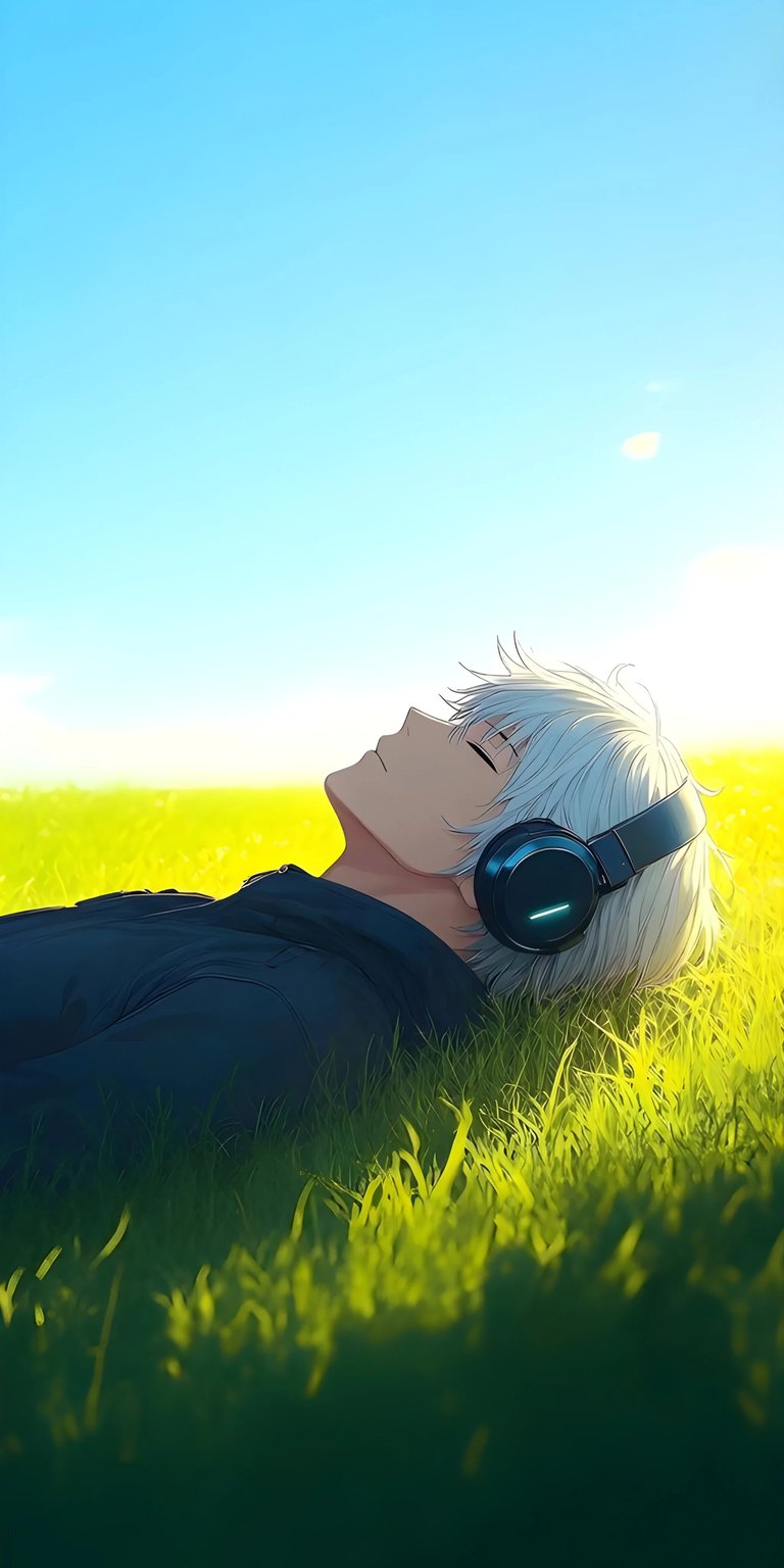 Lofi boy listening music iOS wallpaper HD