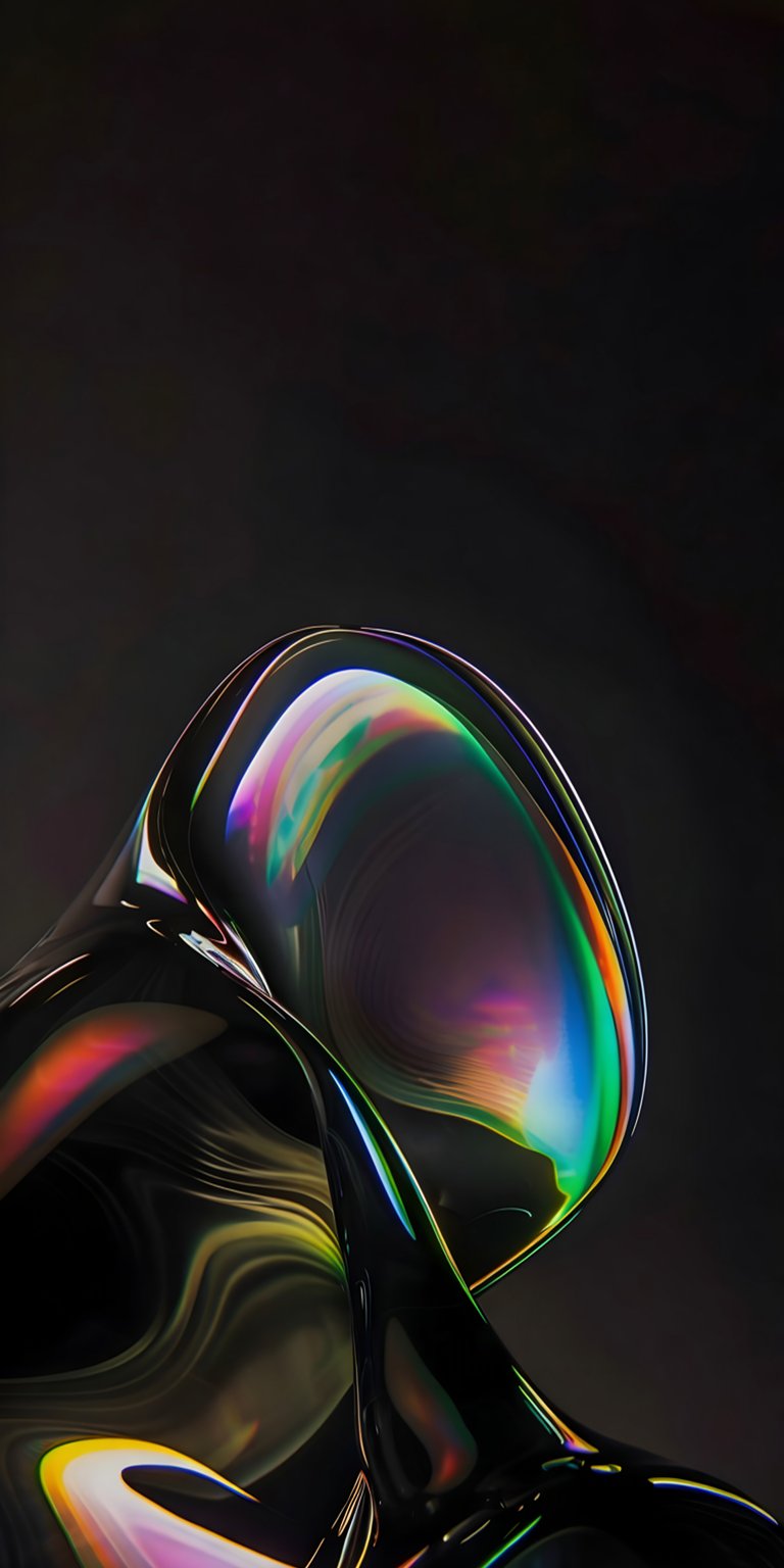 Iridescent liquid glass art iPhone wallpaper 4K