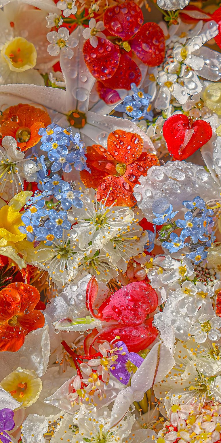 Water drops on flowers iPhone wallpaper HD