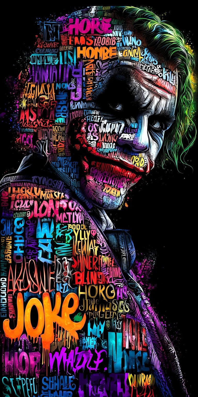 Joker colorful doodle art iPhone wallpaper 4K