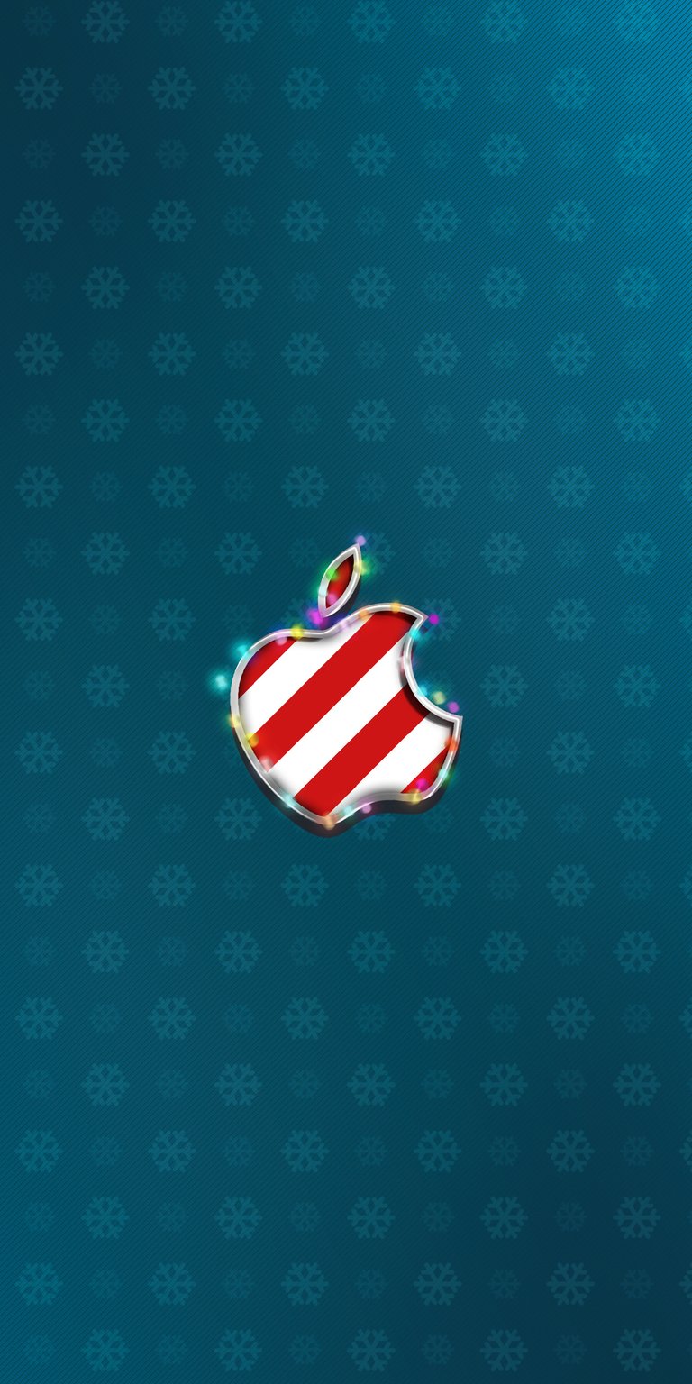 Apple with christmas design in dark blue background