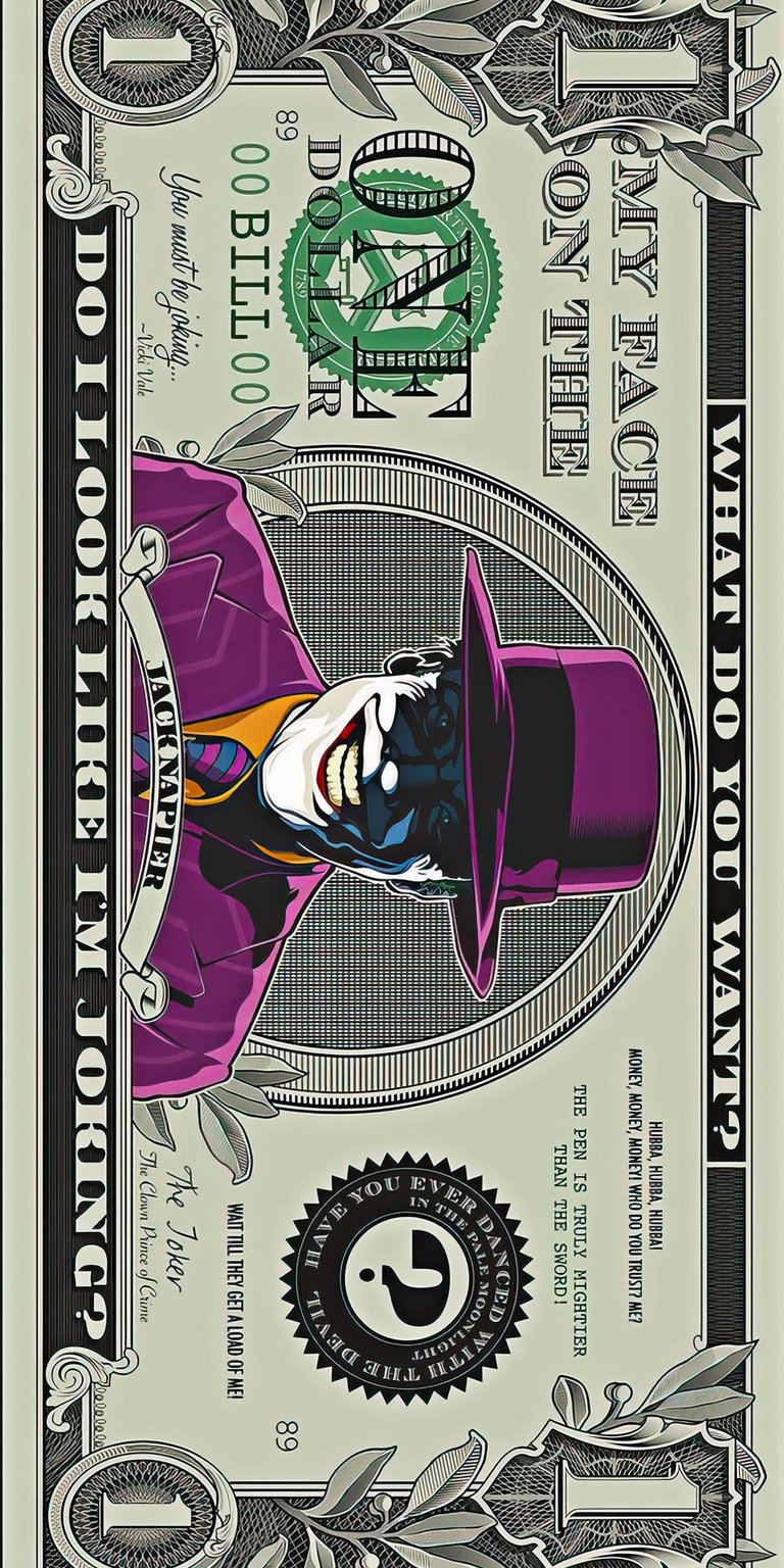 Joker dollar bill art wallpaper 4K iPhone
