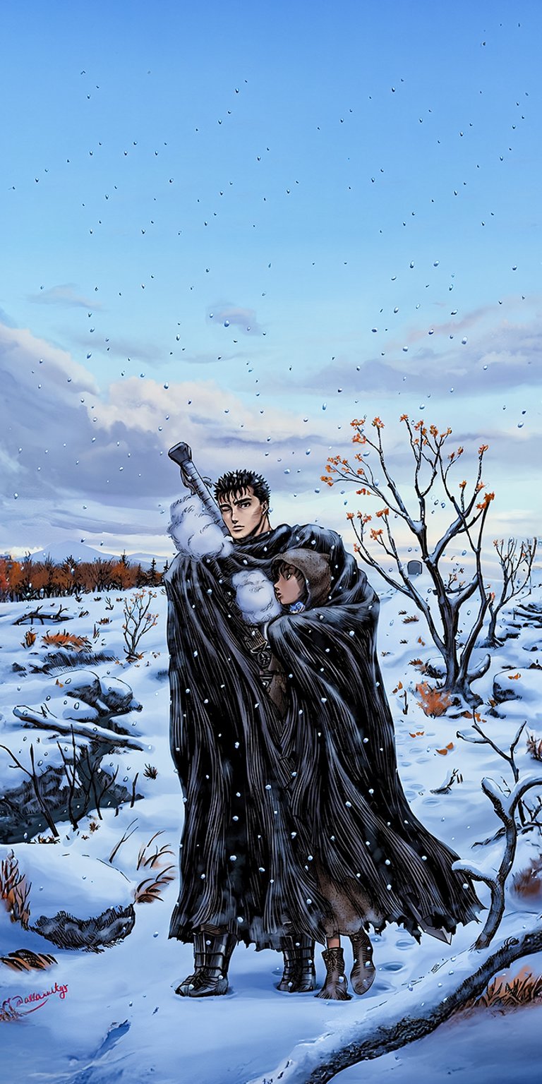 Guts Berserk snowing wallpaper iPhone 4k