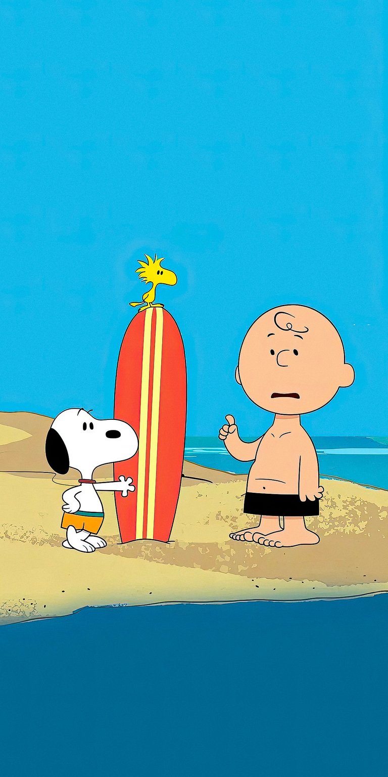 Snoopy on beach Wallpaper for iOS