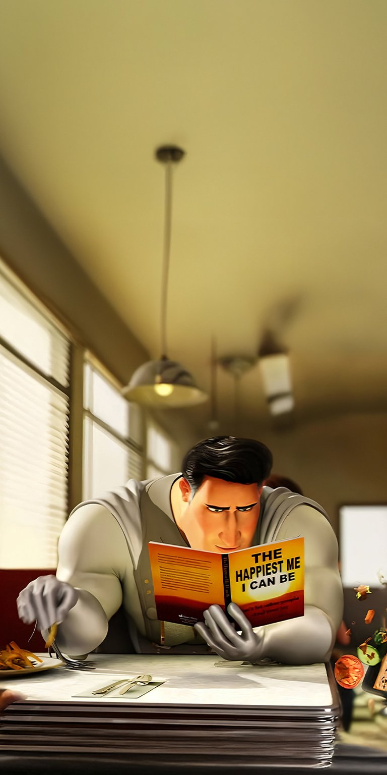 Metro Man reading book wallpaper iPhone 4K