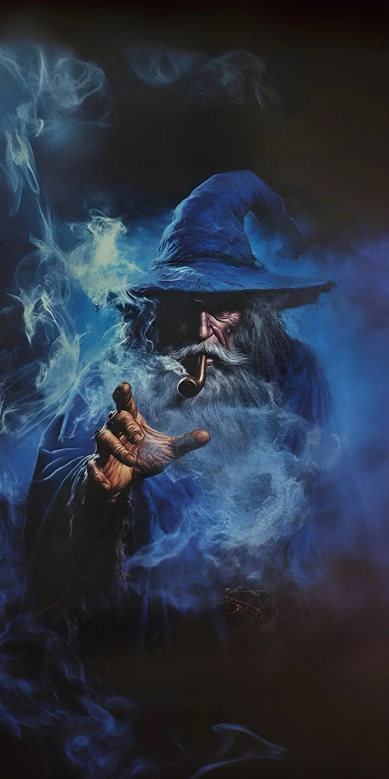 Wizard smoking 4K iPhone wallpaper