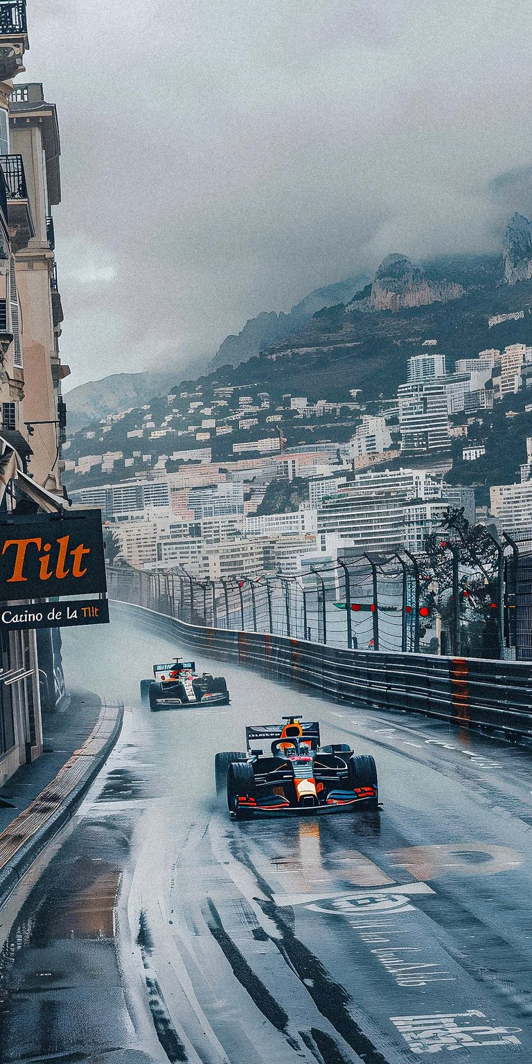 Monaco Gran Prix raining wallpaper iPhone