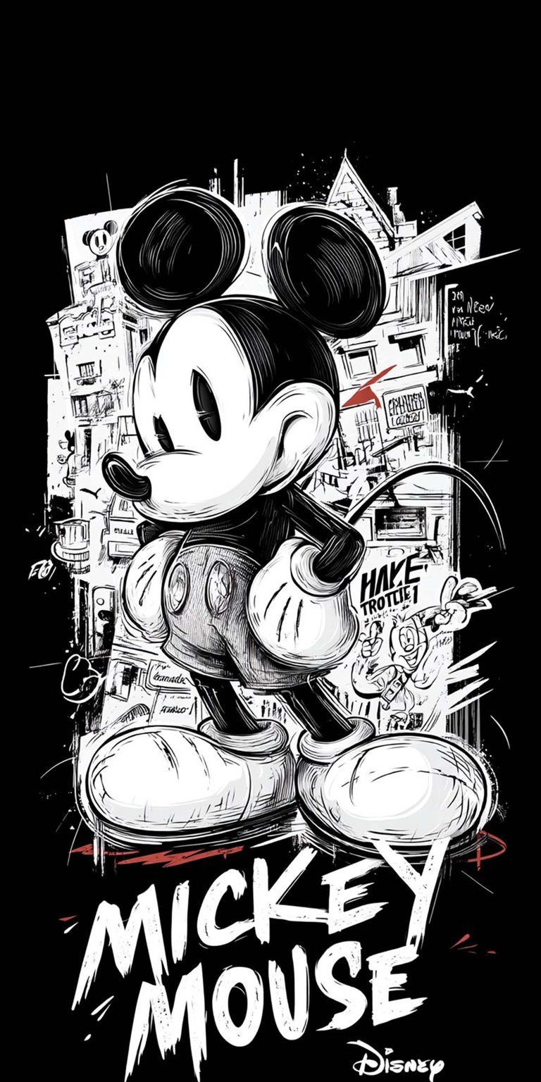 Mickey Mouse art wallpaper 4K iPhone