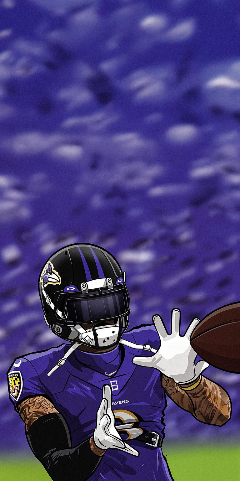 Lamar Jackson Art Wallpaper iPhone 4k