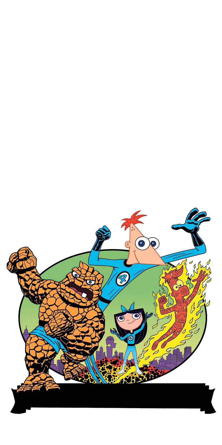 Fantastic 4 and Phineas and Ferb iPhone wallpaper HD