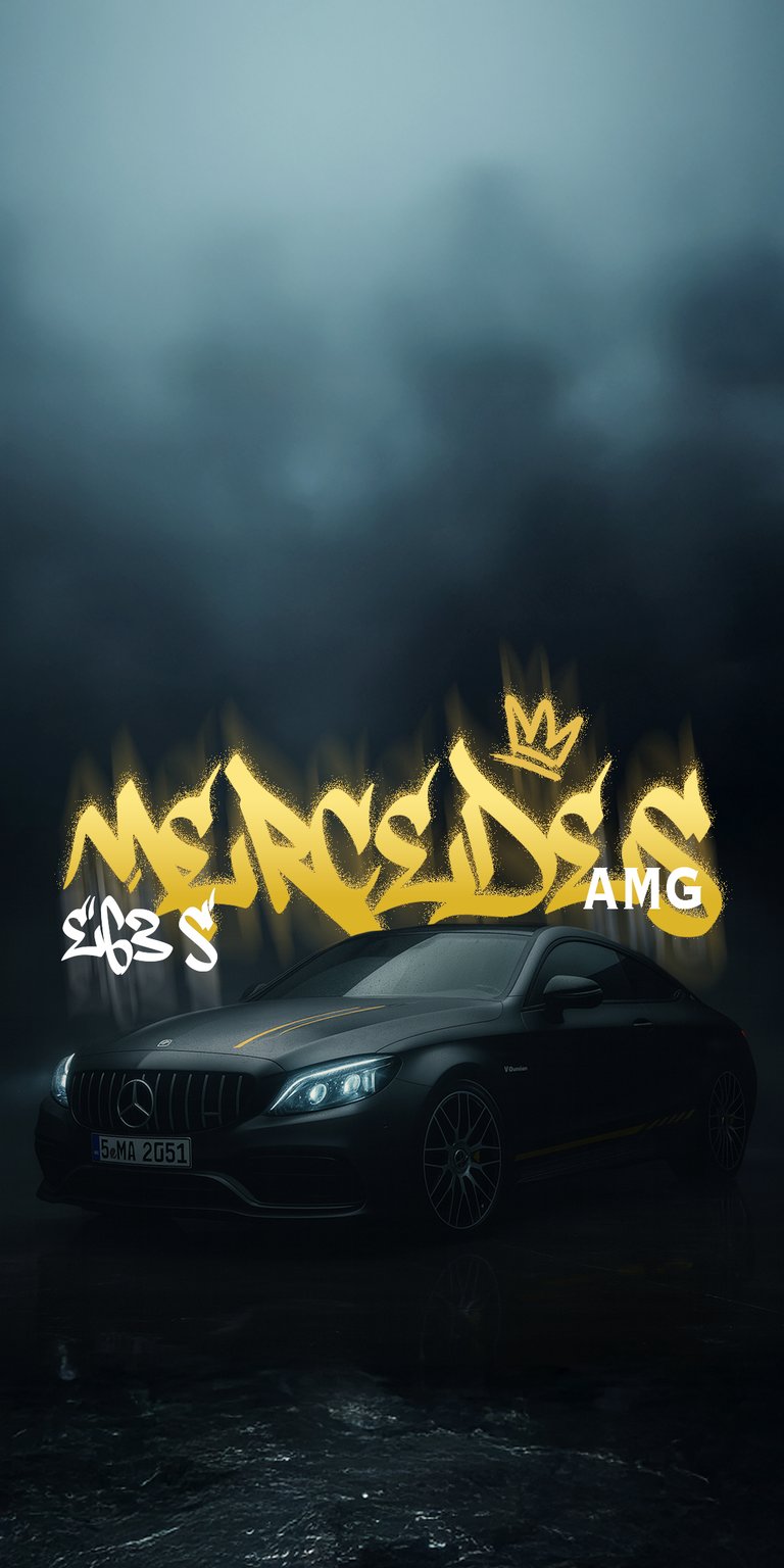 AMG C63 graffiti background wallpaper iPhone HD