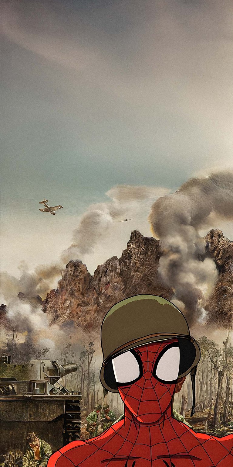 Spiderman at World war Wallpaper iPhone