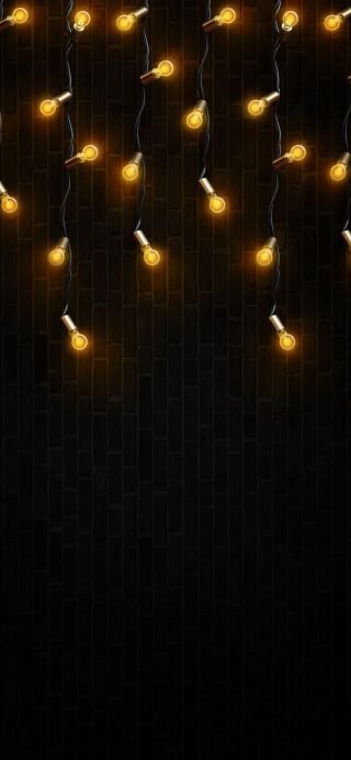 String lights dark wallpaper for iPhone