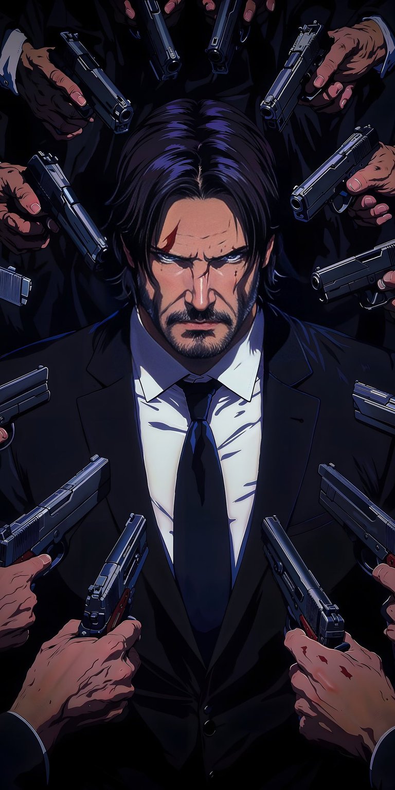 John Wick being aimed with guns all around wallpaper in 4k